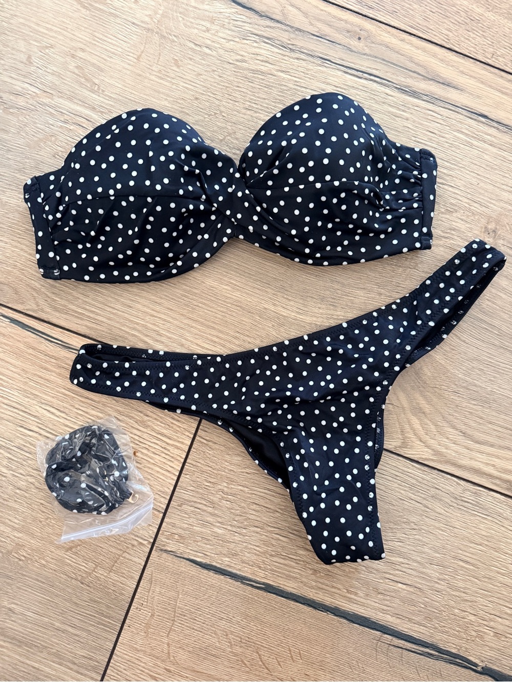 Victoria's Secret Strapless Cheeky Polka Dot Bikini 32C Small